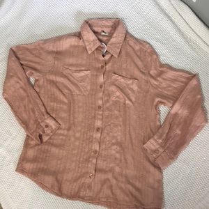 En Creme peach long sleeve blouse  Sz Sm NWT